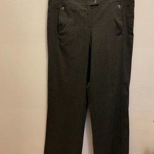 Rue Blanche grey stretch flannel wide leg flat front pants